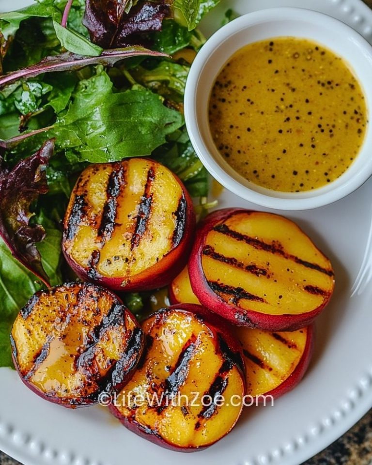 Grilled Peach and Honey Mustard Dressing