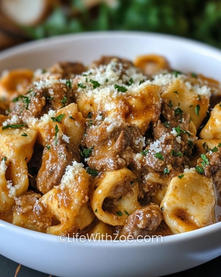 Cheesesteak Tortellini in Rich Provolone Sauce
