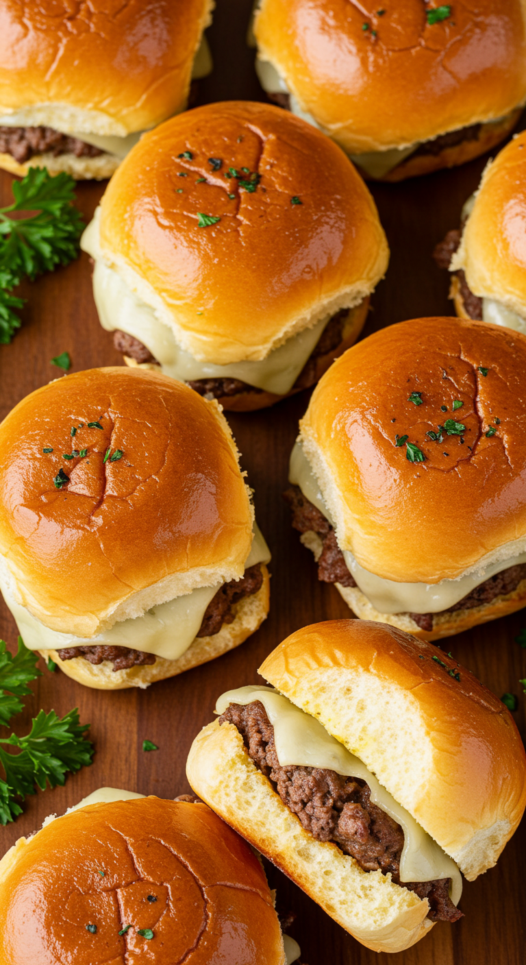 Cheeseburger Sliders with Hawaiian Rolls