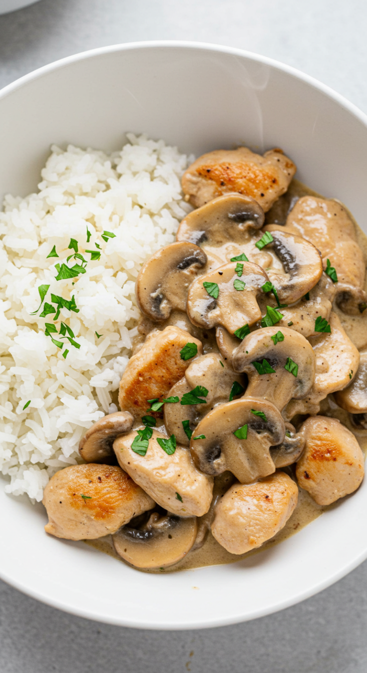 Creamy Chicken Mushroom Stroganoff