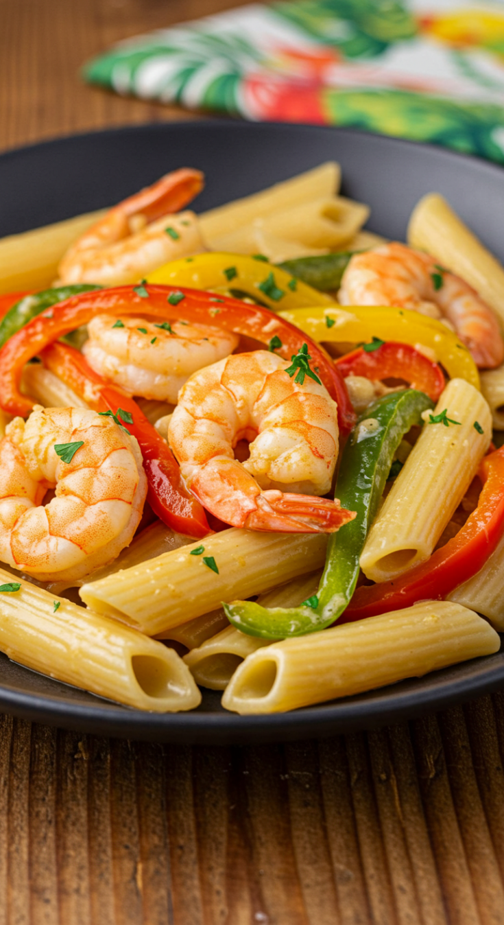 Creamy Jamaican Shrimp Rasta Pasta