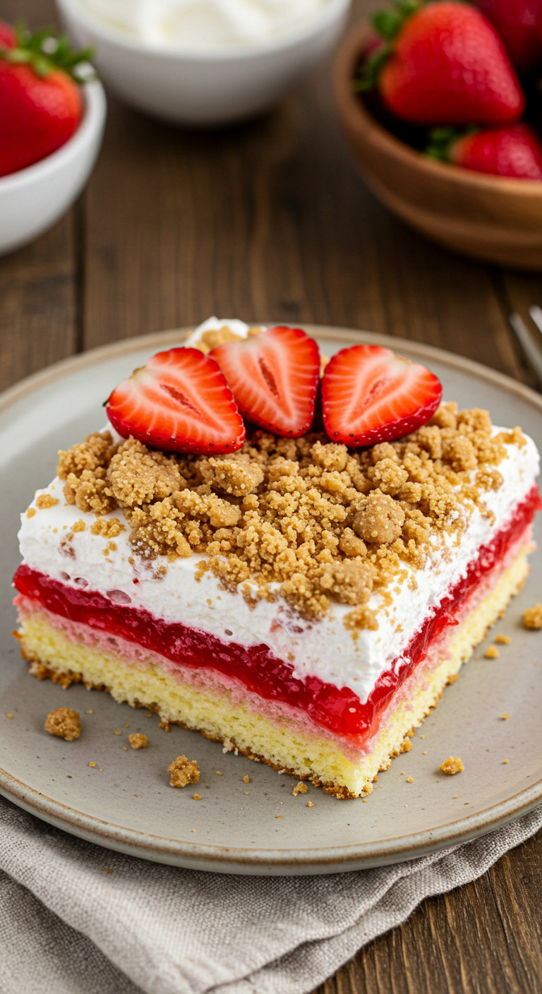 Delightful Strawberry Crunch Poke Cake Recipe