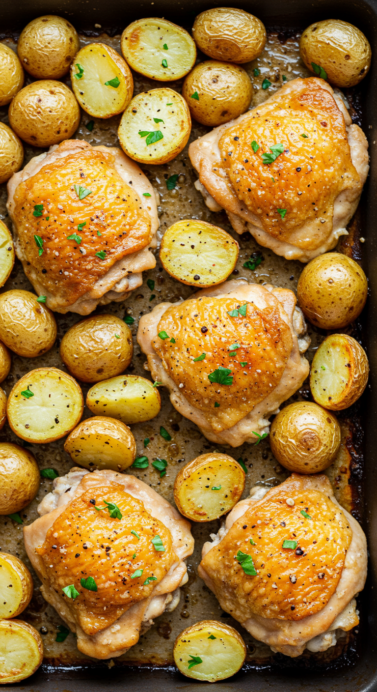 Garlic Parmesan Chicken and Potatoes Recipe