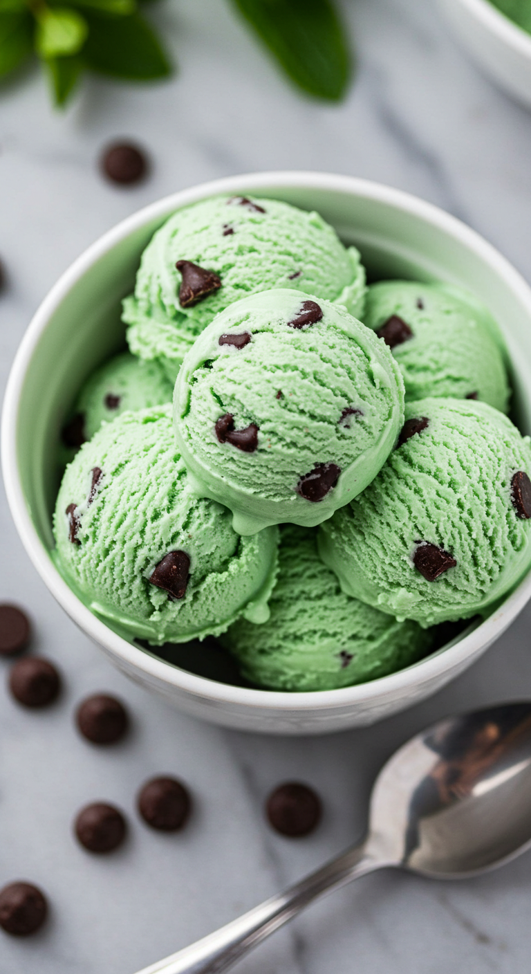 Mint Chocolate Chip Ice Cream