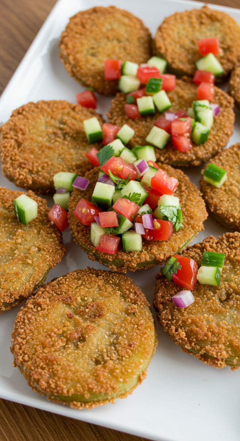 Smoky Fried Green Tomatoes With Fresh Salsa