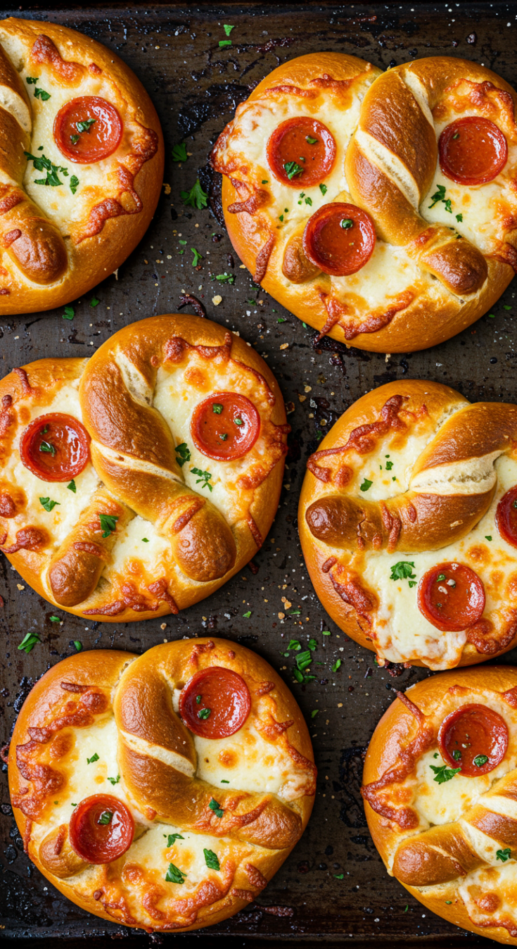 Garlic Butter Pepperoni Pizza Pretzels