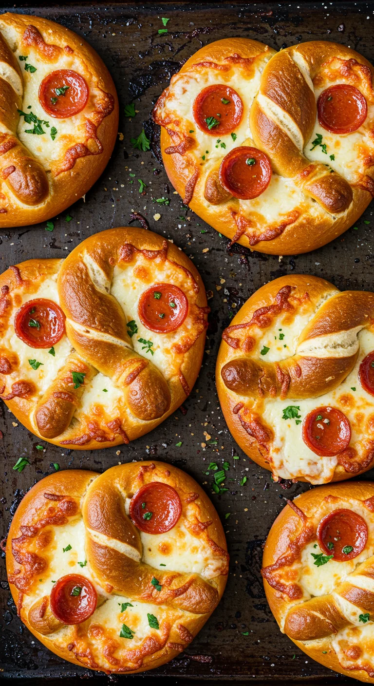 Garlic Butter Pepperoni Pizza Pretzels