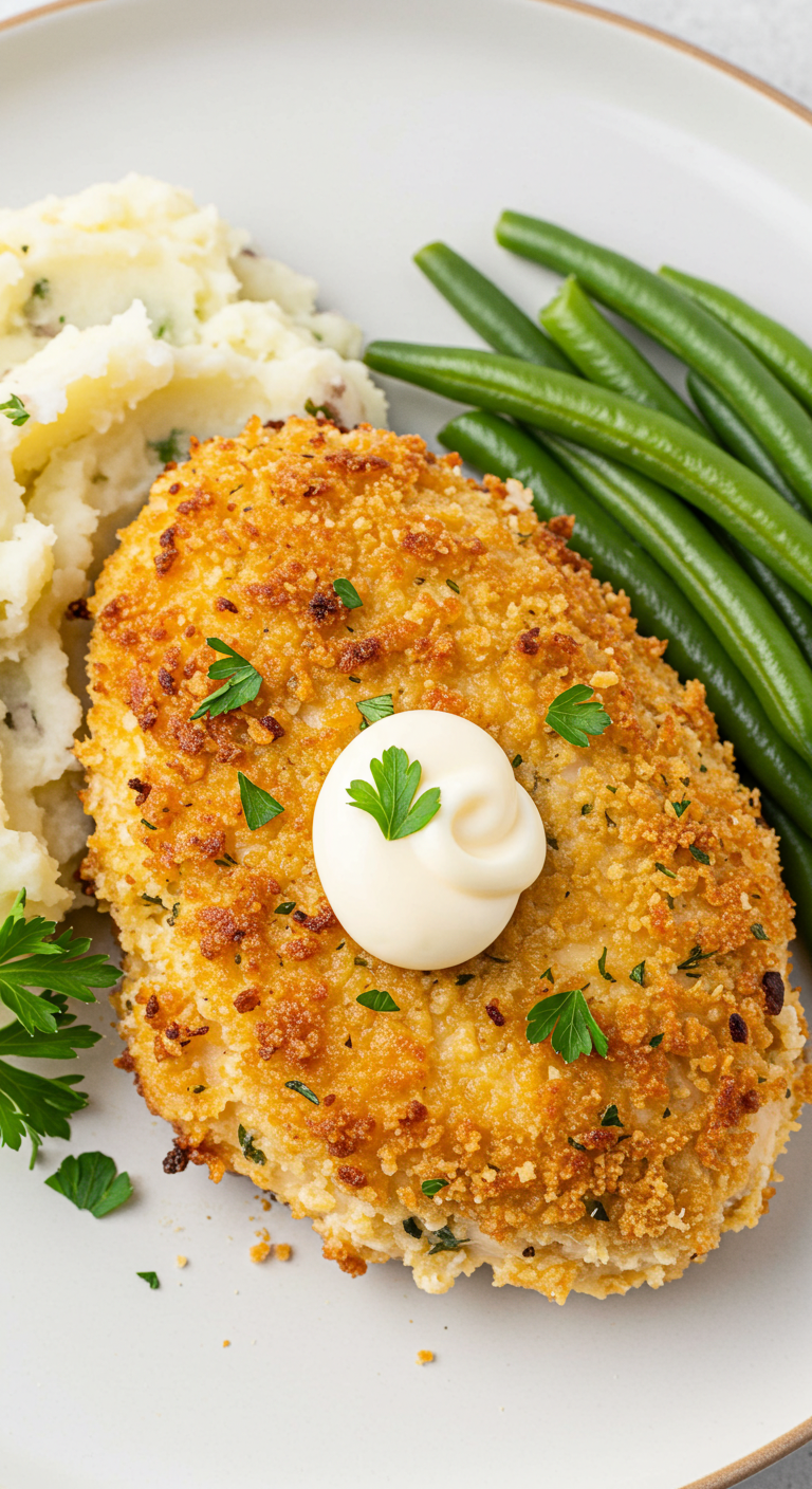 Air Fryer Parmesan Crusted Chicken with Mayo