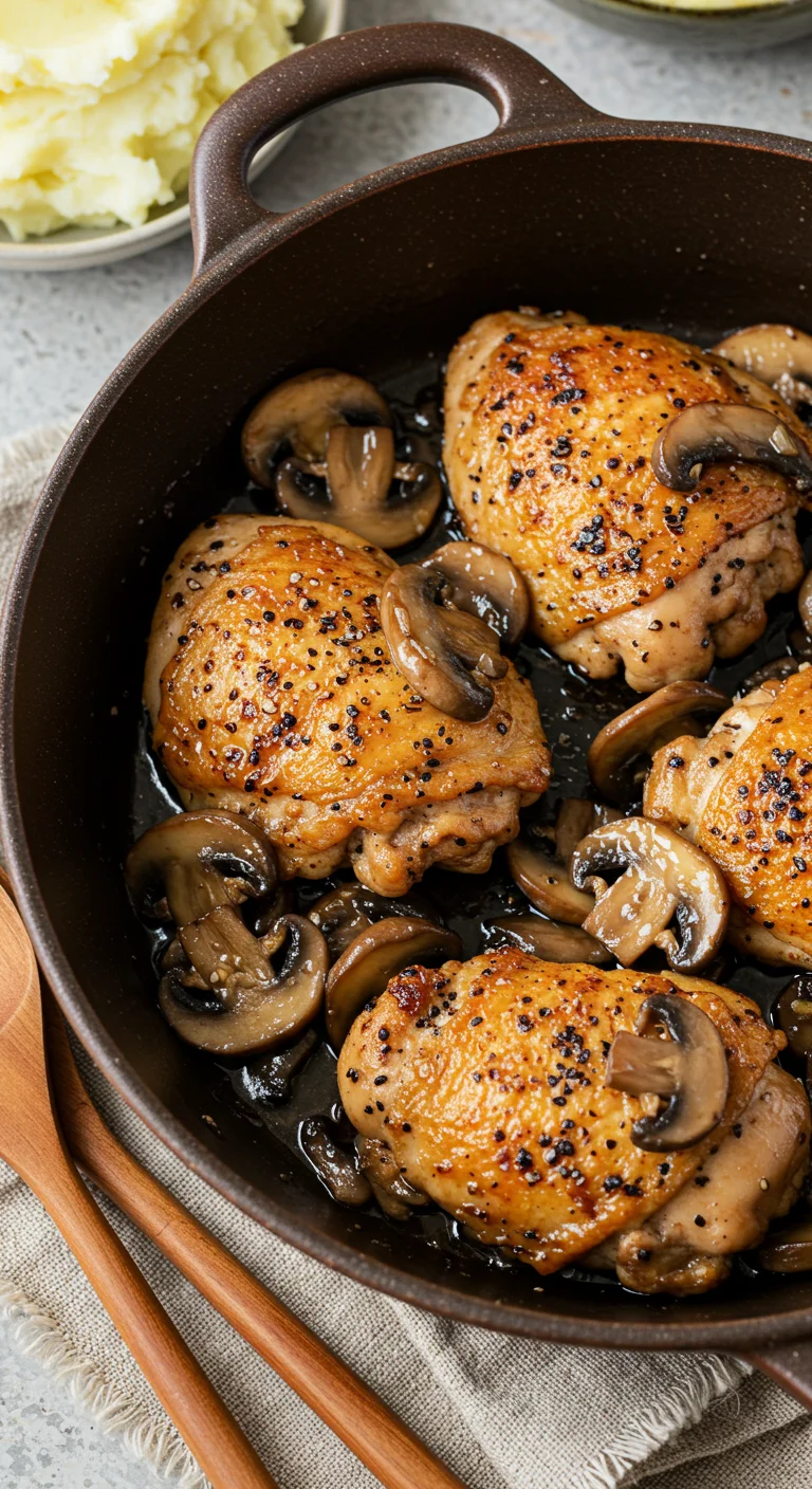 Black Pepper Chicken with Mushrooms