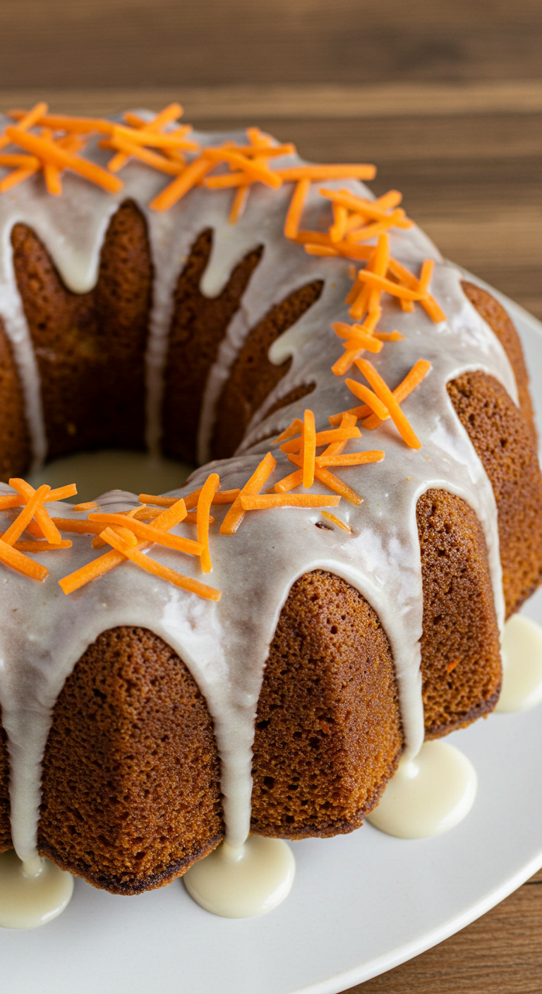 Carrot Pound Cake with Vanilla Glaze