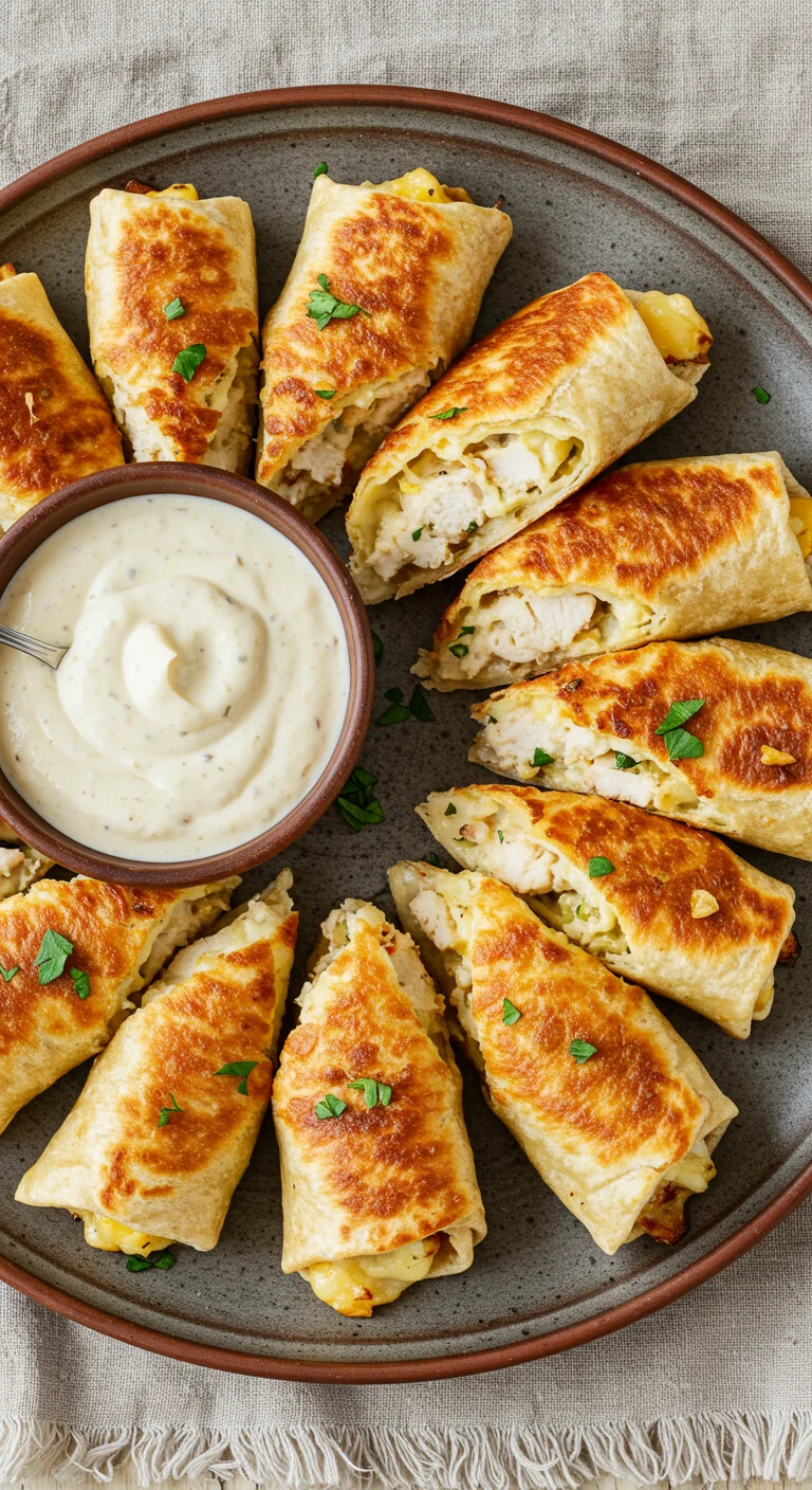 Cheesy Garlic Chicken Wraps