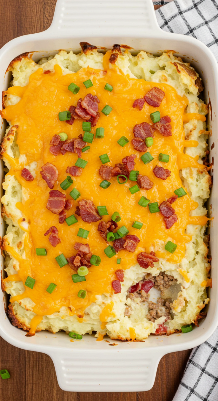 Cheesy Loaded Meatloaf Casserole