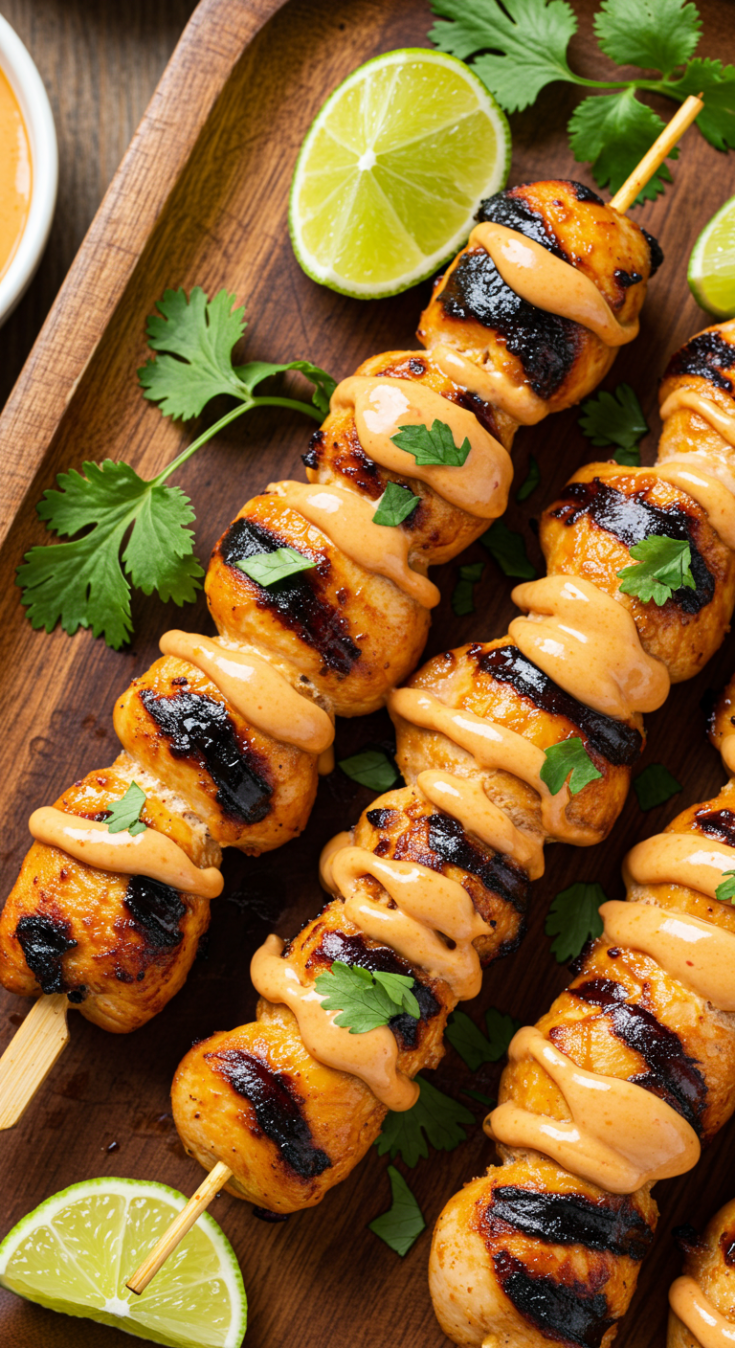 Chipotle Bang Bang Chicken Skewers