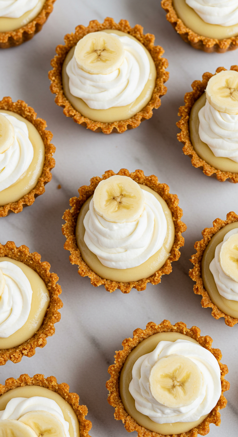 No Bake Mini Banana Cream Pies