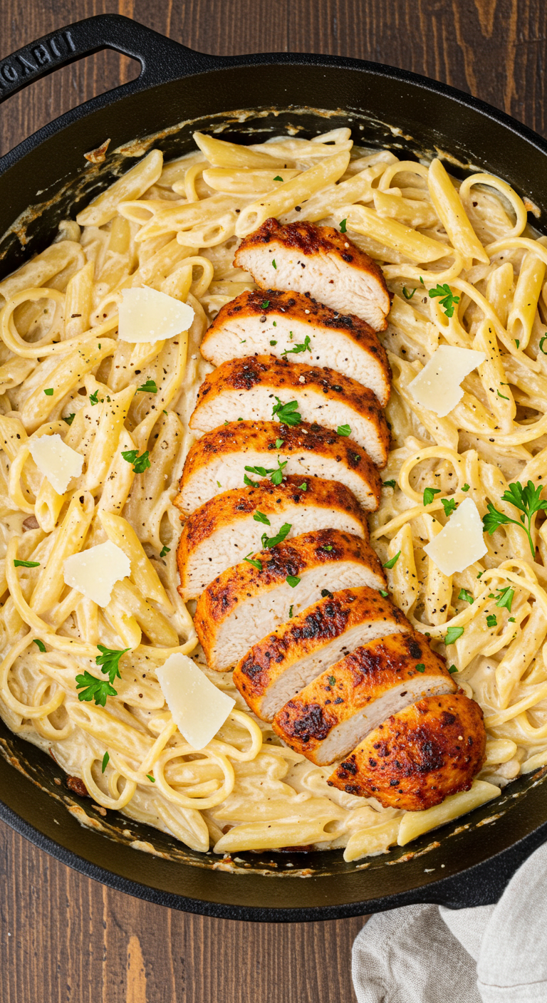 One Pot Cajun Chicken Alfredo