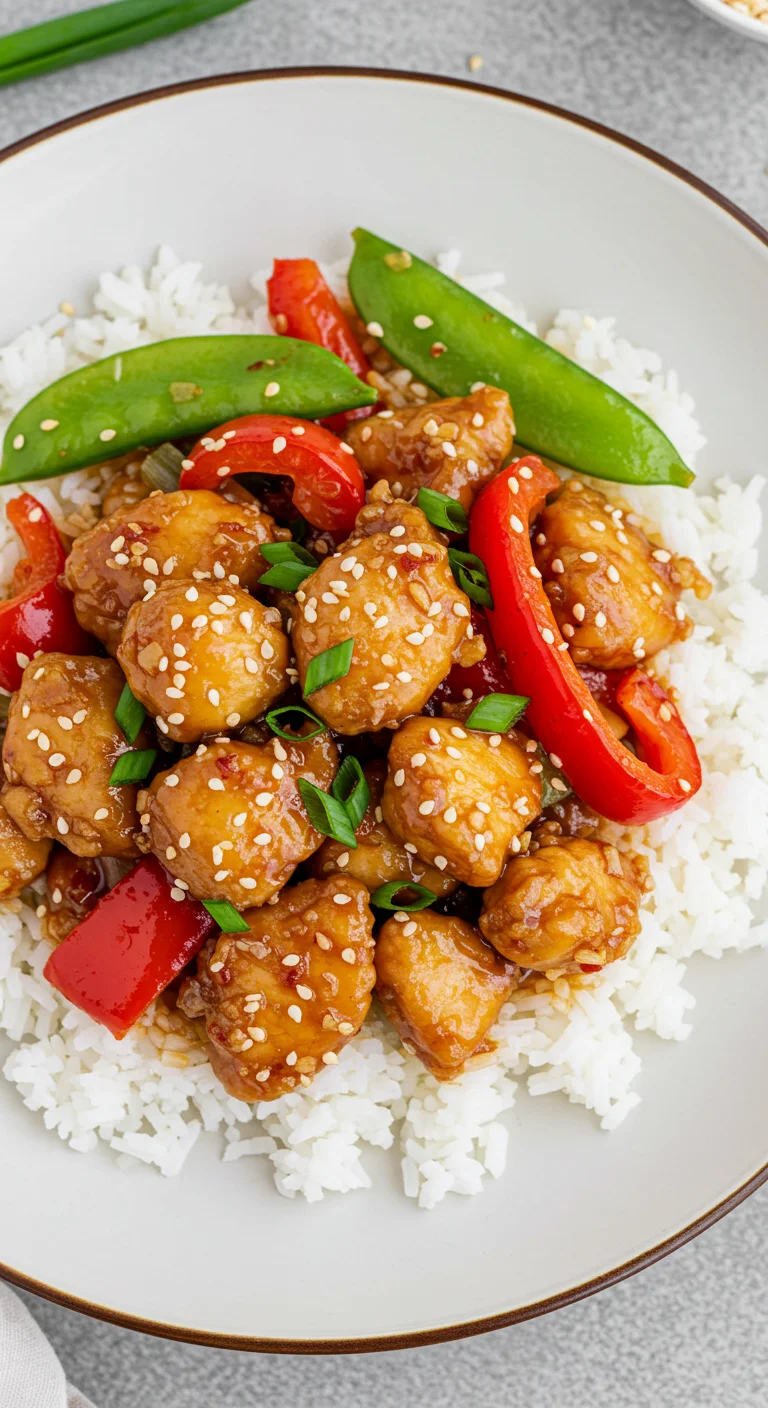 Spicy Garlic Chicken Stir Fry with Rice