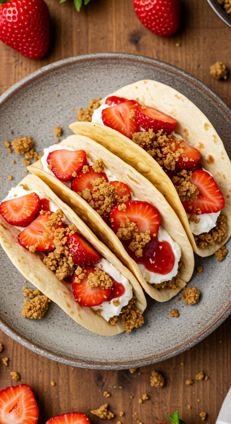 Strawberry Crunch Cheesecake Tacos