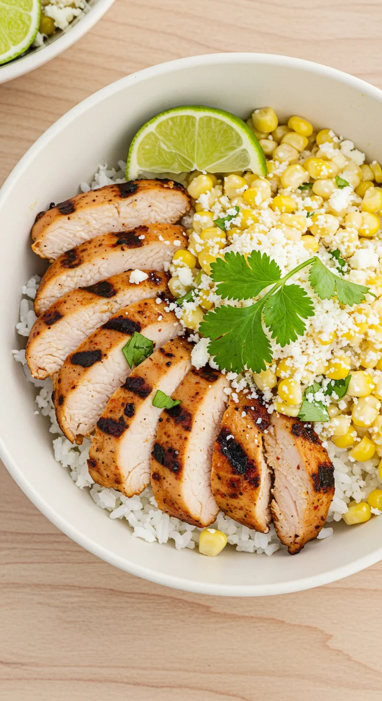 Street Corn Chicken Rice Bowl