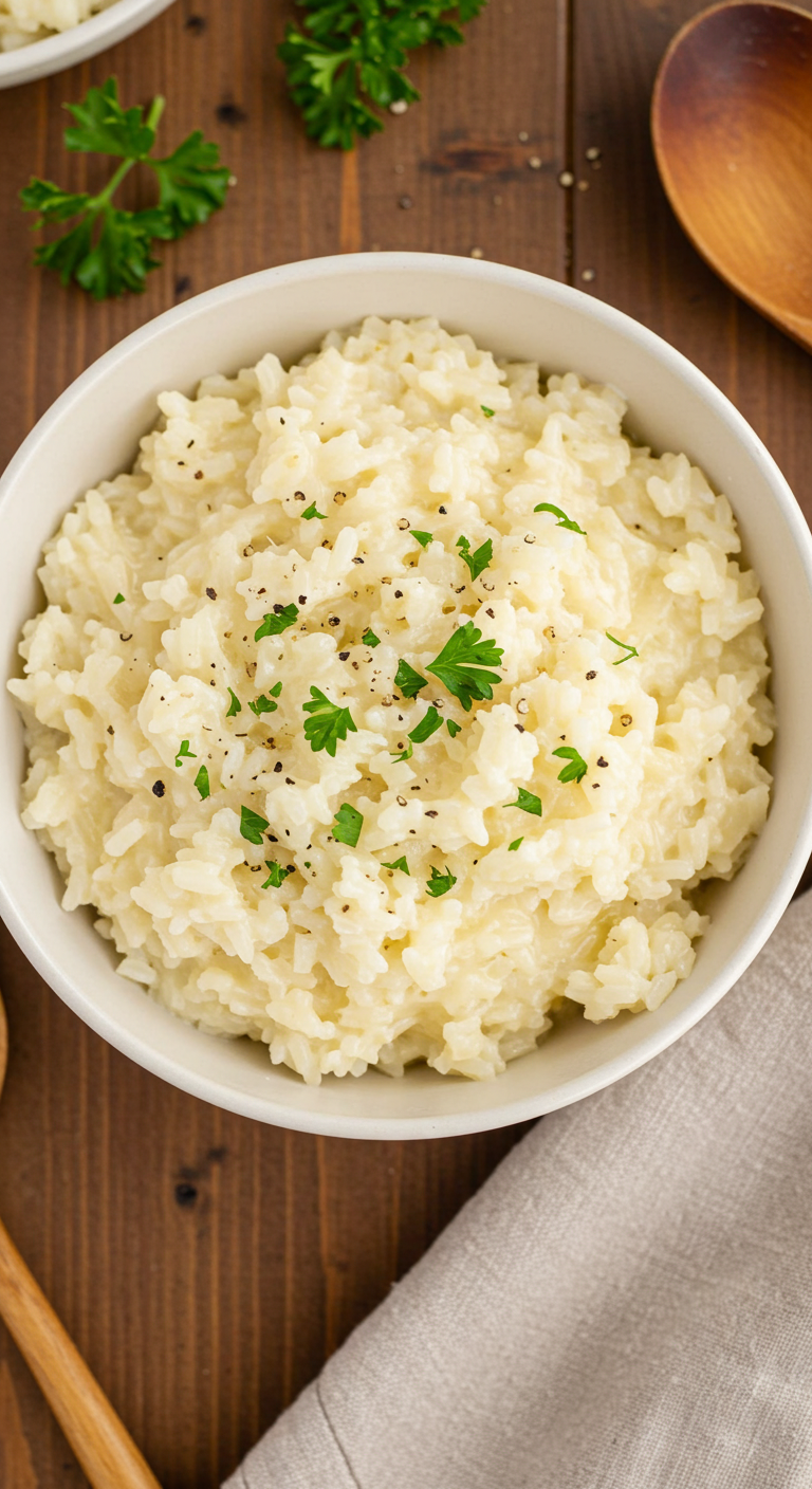 Creamy Parmesan Garlic Butter Rice
