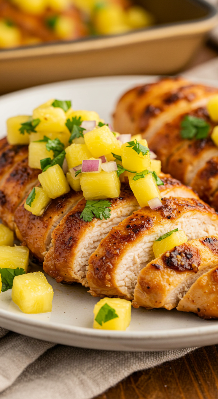 Sheet Pan Chicken with Pineapple Salsa