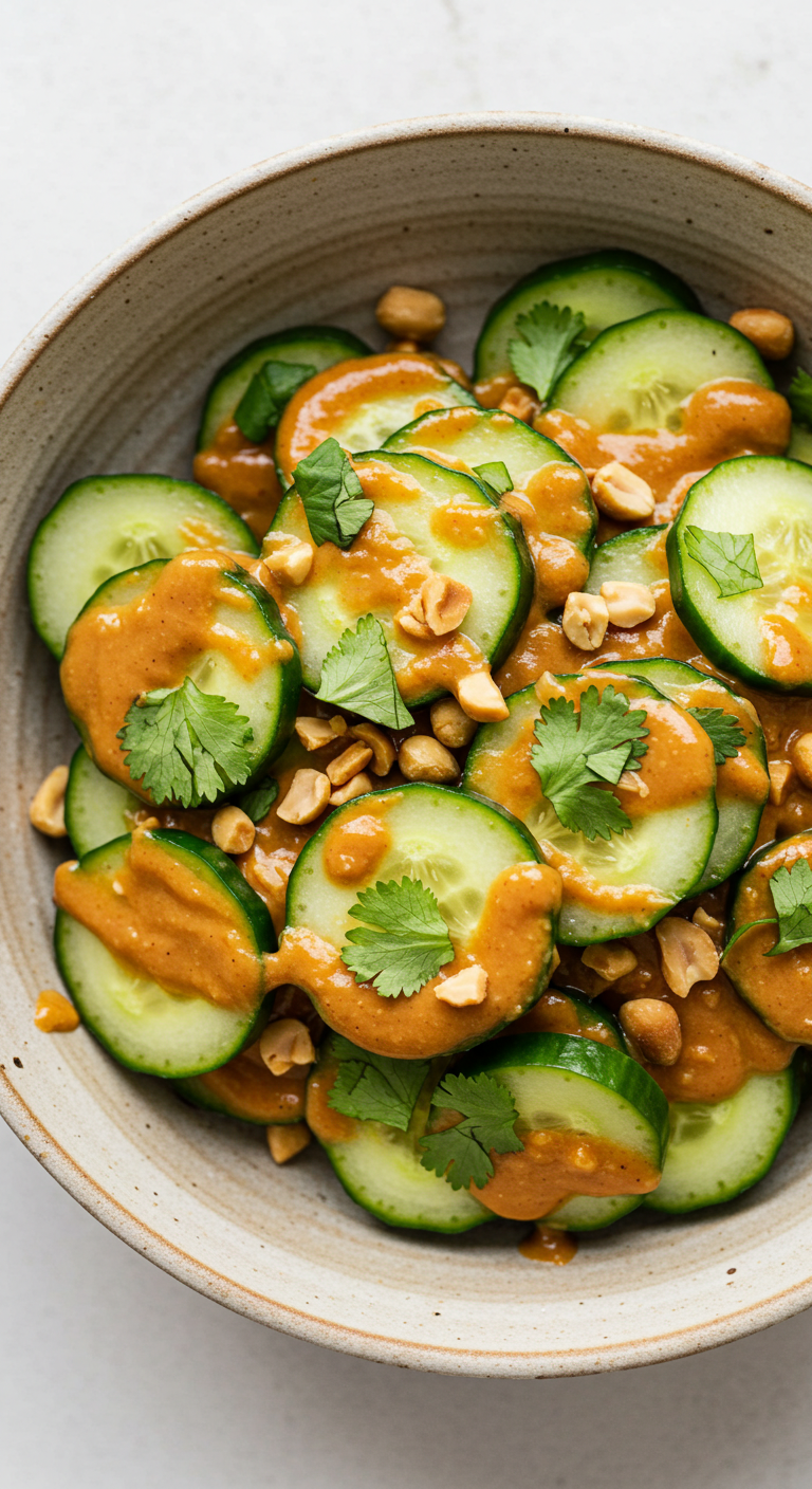 Cucumbers in Spicy Peanut Sauce
