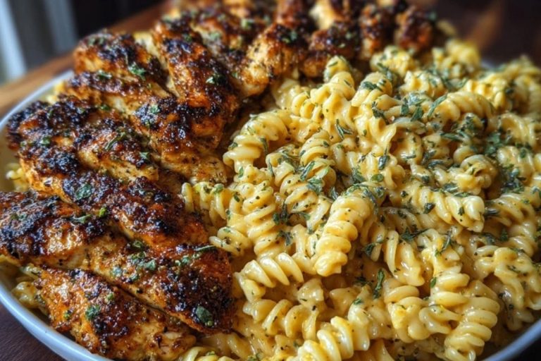 Cajun Garlic Butter Chicken with Creamy Parmesan Twisted Pasta