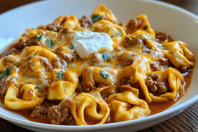 Cheesy Beef Enchilada Tortellini