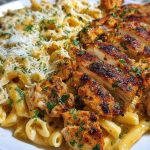 Creamy Cajun Chicken Pasta with Parmesan, Garlic, and Mozzarella