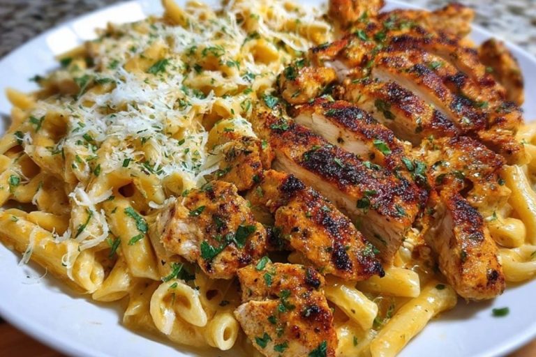 Creamy Cajun Chicken Pasta with Parmesan, Garlic, and Mozzarella