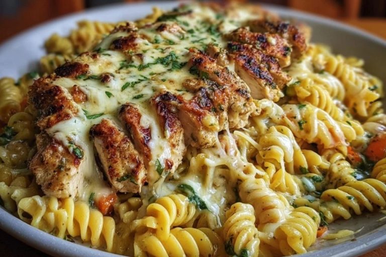 Creamy Cajun Chicken Rotini with Garlic Mozzarella Sauce