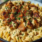 Creamy Jalapeño Garlic Chicken Bites with Twisted Cheddar Cajun Pasta