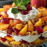 Creamy Peach Cobbler Cheesecake Fruit Salad