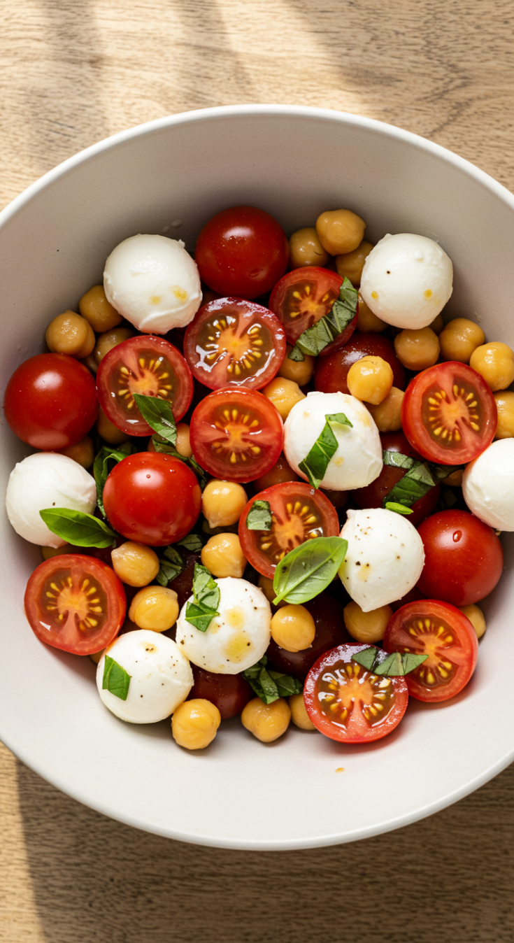 High Protein Tomato Basil Salad