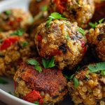 Mushroom Quinoa and Red Pepper Veggie Balls