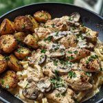 One-Pot Creamy Mushroom Garlic Chicken Alfredo Recipe