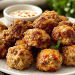 Spicy Rotel Sausage Balls with Cream Cheese