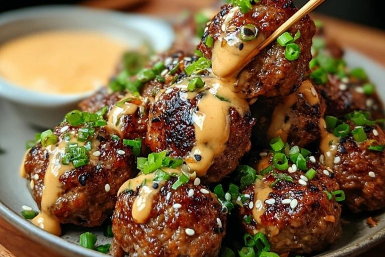 The Best Korean BBQ Meatballs with Spicy Mayo Dip