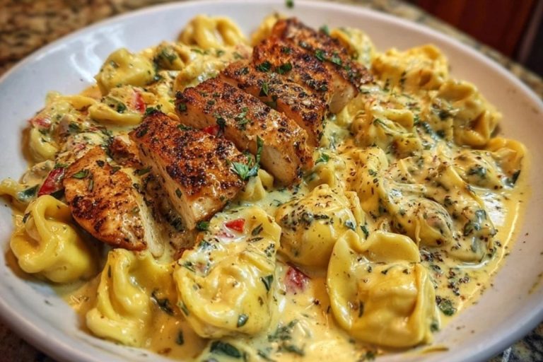 Cajun Garlic Chicken Tortellini in Three-Cheese Cream