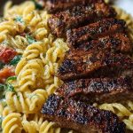 Cheesy Cajun Steak Pasta with Garlic Parmesan Sauce
