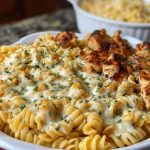 Cheesy Velveeta Chicken Twisted Pasta with Mozzarella Garlic Sauce