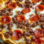 Deep Hamburger Sausage & Pepperoni Pie