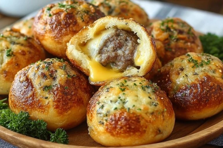 Garlic Parmesan Cheeseburger Bombs