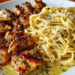 Golden Garlic Butter Chicken with Creamy Parmesan Linguine