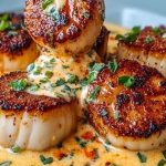 Seared Scallops with Spicy Cajun Cream Sauce