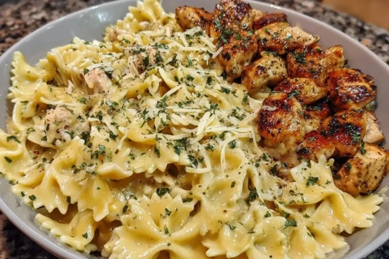 Chicken Creamy Velveeta Bowtie Pasta with Mozzarella Garlic Sauce 1