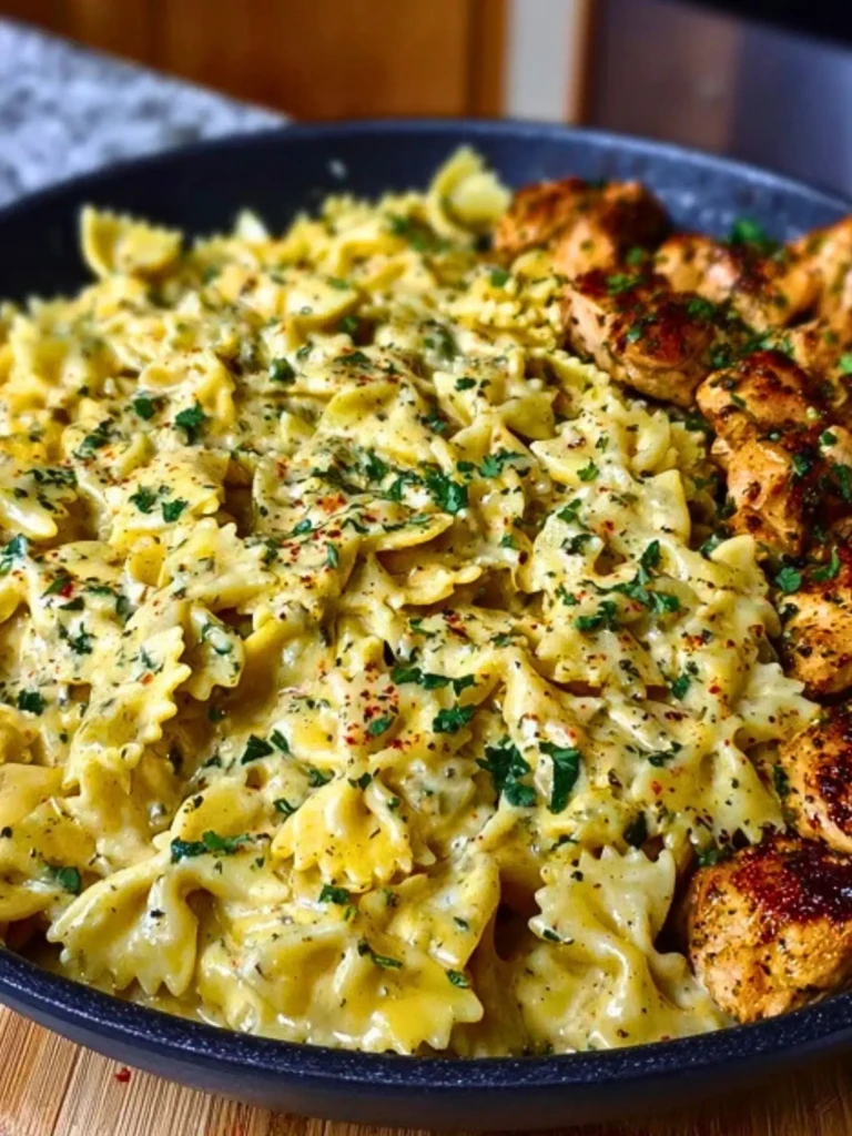 Chicken Creamy Velveeta Bowtie Pasta with Mozzarella Garlic Sauce 2