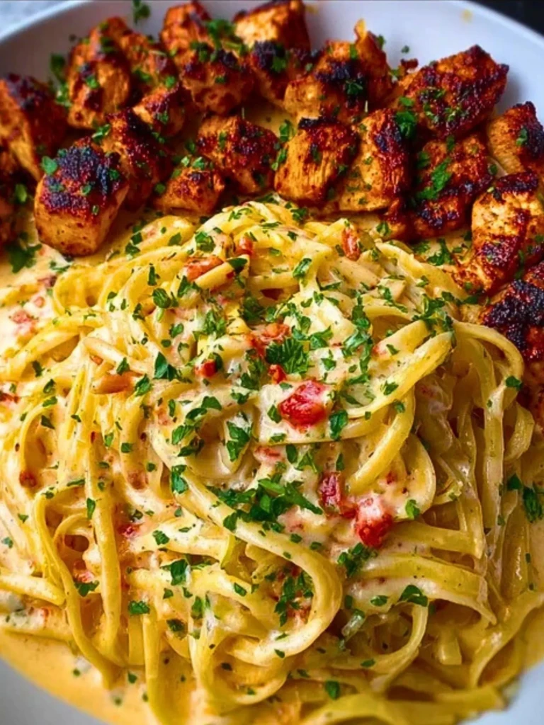 Creamy Cajun Chicken Linguine with Spicy Garlic Cheese Sauce 2