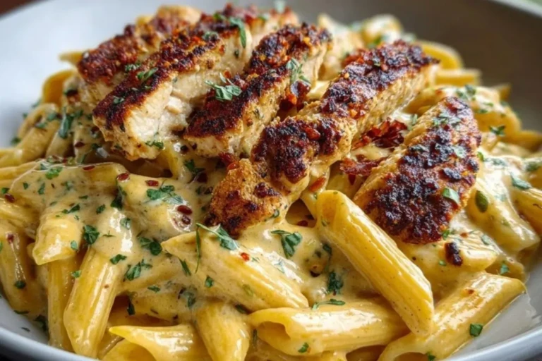Creamy Cajun Chicken Penne Pasta with Garlic Mozzarella Sauce 1