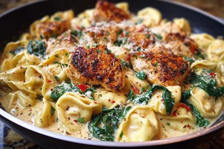Creamy Chicken Tortellini with Spinach and Garlic Parmesan Cheese 1