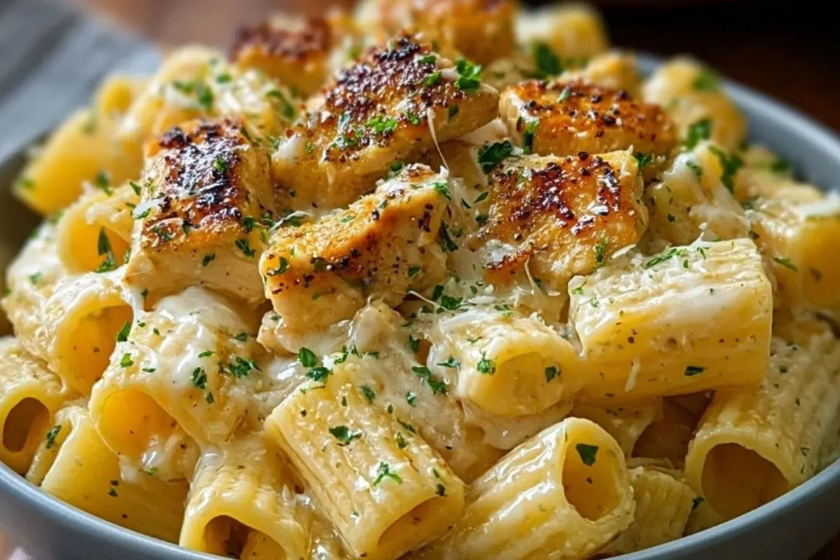 Creamy Garlic Butter Chicken Rigatoni Recipe